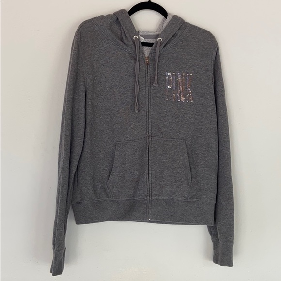 PINK Victoria's Secret Jackets & Blazers - Pink by Victoria Secret Sequin Detailed Zip Top